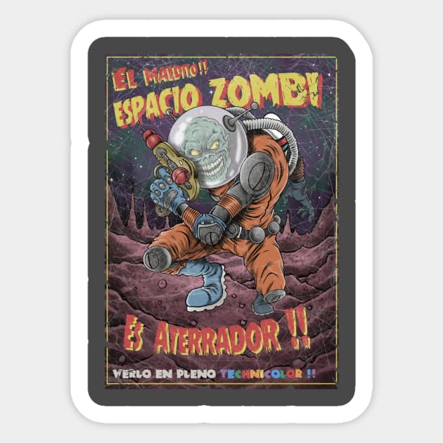 Space Zombies Sticker by davemyersillustration